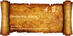 Andorka Bars névjegykártya